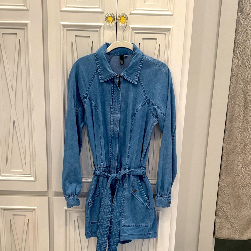 Kut from the Kloth Belted Blue Jean romper